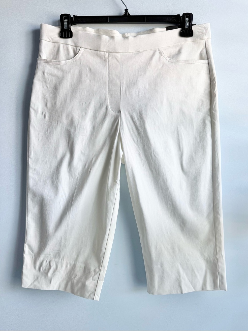 Alfred Dunner Women's White Petite Classic Allure Stretch Capri Pants Size 14